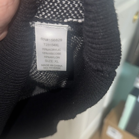 White Birch Black Sweater with White Star Pattern - Picture 4 of 4